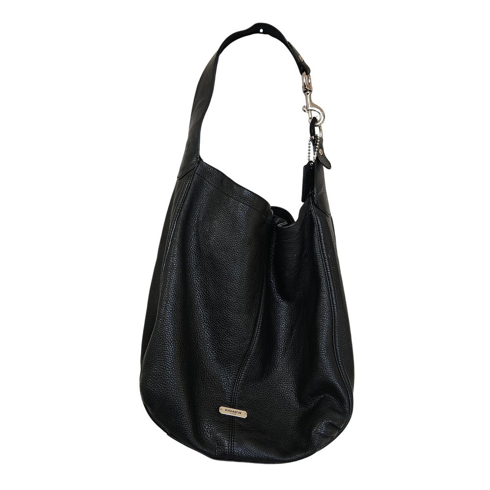 Coach Avery Hobo Shoulder Bag Black Pebbled Leather Large - Picture 9 of 9